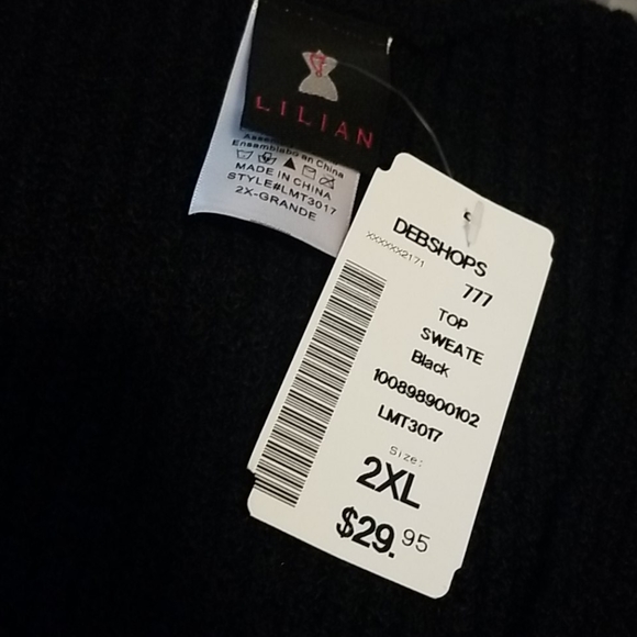 Black Knitted Short Sleeve Sweater - Picture 2 of 2